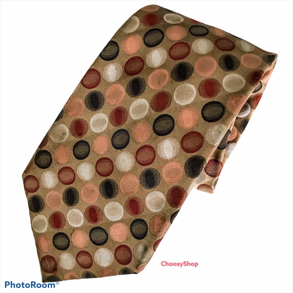 Silk Tie ALFANI Tan Peach Cream & Shades of Brown